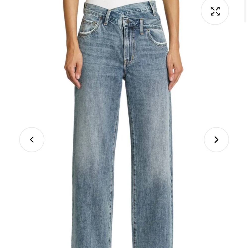Pistola Women's Wide Leg Jean Bobbie Crossover High Rise Jean Button Front!